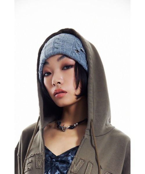 LAGUA GEM(ラグアジェム)の「BROOCH POINT KNIT キャップ(ニットキャップ/ビーニー・レディース・ブラック/グレー・FREE)」の17枚目の写真