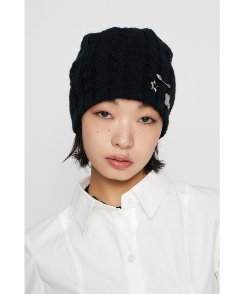 BROOCH POINT KNIT キャップ（ニットキャップ/ビーニー）｜LAGUA GEM