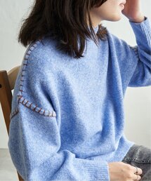 VENCEEXCHANGE（ヴァンスエクスチェンジ）の「配色ハンドステッチプルオーバー（ニット/セーター）」