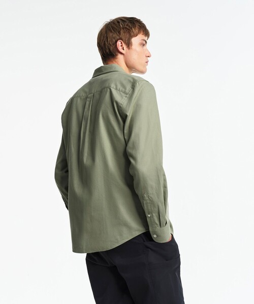 AIGLE（エーグル）の「フランネルボタンダウンシャツ（シャツ/ブラウス・メンズ・ダークグレー/セージグリーン・XL/S/M/L）」の6枚目の写真