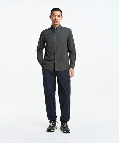 AIGLE（エーグル）の「フランネルボタンダウンシャツ（シャツ/ブラウス・メンズ・ダークグレー/セージグリーン・XL/S/M/L）」の10枚目の写真
