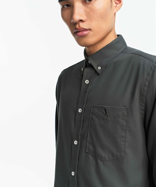 AIGLE（エーグル）の「フランネルボタンダウンシャツ（シャツ/ブラウス・メンズ・ダークグレー/セージグリーン・XL/S/M/L）」の13枚目の写真