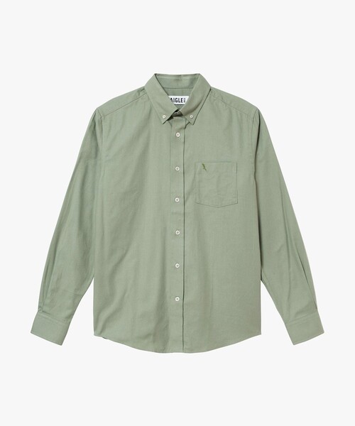 AIGLE（エーグル）の「フランネルボタンダウンシャツ（シャツ/ブラウス・メンズ・ダークグレー/セージグリーン・XL/S/M/L）」の14枚目の写真