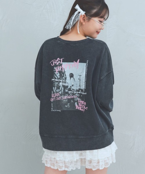 repipi armario(レピピ アルマリオ)の「【新色追加!】AcidWashルーズスウェット(スウェット・キッズ・ピンク/ブラック系その他/ブラック系その他3/アイボリー/ブラック系その他2/グレー系その他/サックスブルー/ホワイト系その他/ピンク系その他・SMALL/MEDIUM/LARGE)」の5枚目の写真