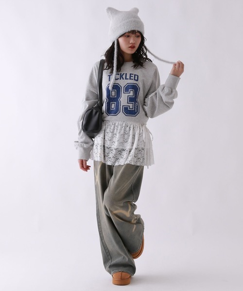 repipi armario(レピピ アルマリオ)の「【新色追加!】AcidWashルーズスウェット(スウェット・キッズ・ピンク/ブラック系その他/ブラック系その他3/アイボリー/ブラック系その他2/グレー系その他/サックスブルー/ホワイト系その他/ピンク系その他・SMALL/MEDIUM/LARGE)」の11枚目の写真