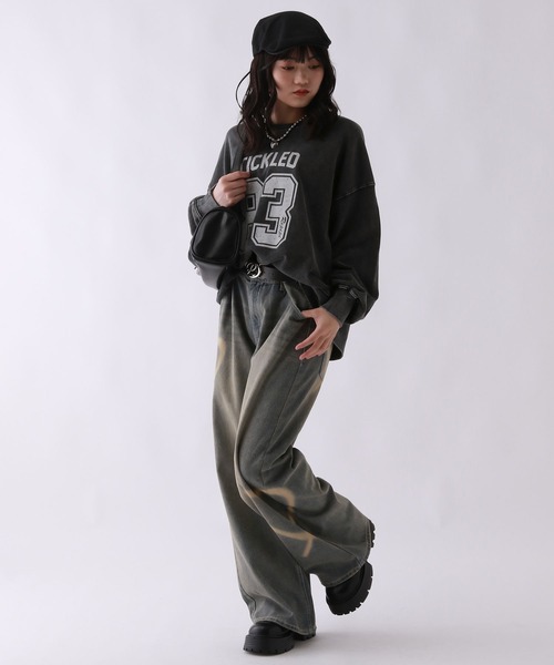 repipi armario(レピピ アルマリオ)の「【新色追加!】AcidWashルーズスウェット(スウェット・キッズ・ピンク/ブラック系その他/ブラック系その他3/アイボリー/ブラック系その他2/グレー系その他/サックスブルー/ホワイト系その他/ピンク系その他・SMALL/MEDIUM/LARGE)」の12枚目の写真