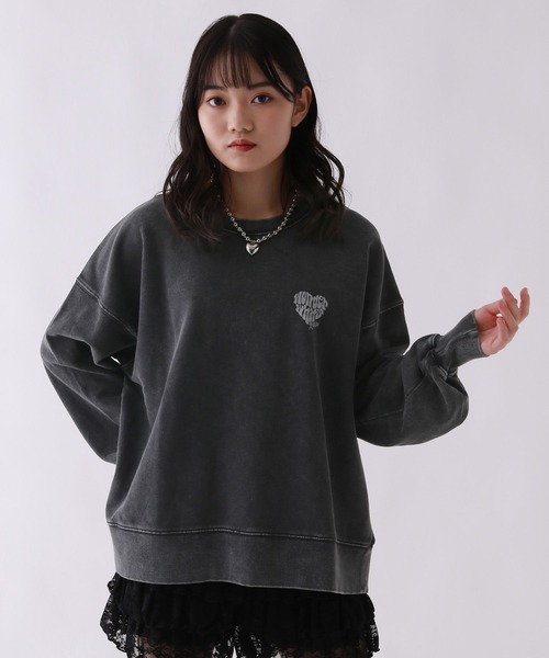 repipi armario(レピピ アルマリオ)の「【新色追加!】AcidWashルーズスウェット(スウェット・キッズ・ピンク/ブラック系その他/ブラック系その他3/アイボリー/ブラック系その他2/グレー系その他/サックスブルー/ホワイト系その他/ピンク系その他・SMALL/MEDIUM/LARGE)」の16枚目の写真