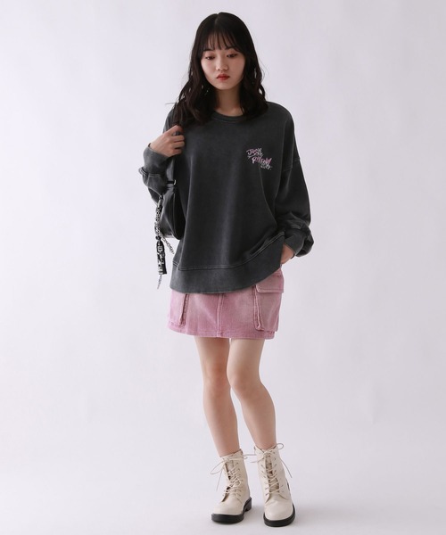 repipi armario(レピピ アルマリオ)の「【新色追加!】AcidWashルーズスウェット(スウェット・キッズ・ピンク/ブラック系その他/ブラック系その他3/アイボリー/ブラック系その他2/グレー系その他/サックスブルー/ホワイト系その他/ピンク系その他・SMALL/MEDIUM/LARGE)」の22枚目の写真