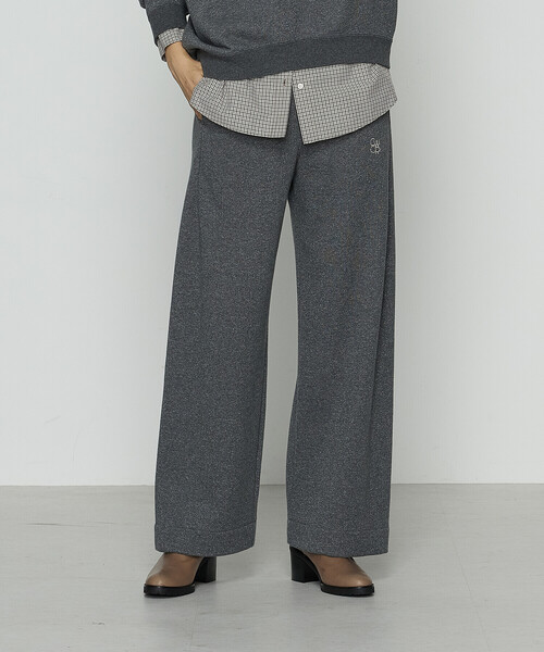 COMME CA Wardrobe（コムサワードローブ）の「裏双糸ラメ裏毛 パンツ（その他パンツ・レディース・チャコール/ライトグレー・FREE）」の2枚目の写真