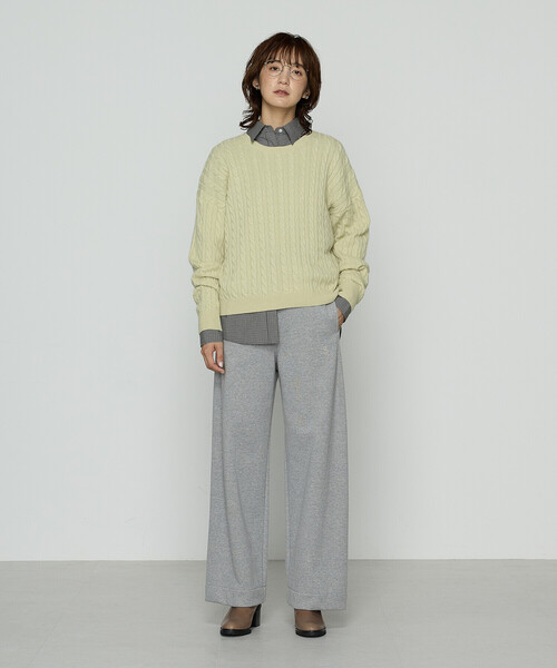 COMME CA Wardrobe（コムサワードローブ）の「裏双糸ラメ裏毛 パンツ（その他パンツ・レディース・チャコール/ライトグレー・FREE）」の10枚目の写真