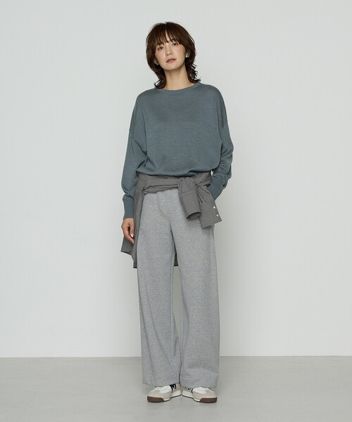 COMME CA Wardrobe（コムサワードローブ）の「裏双糸ラメ裏毛 パンツ（その他パンツ・レディース・チャコール/ライトグレー・FREE）」の11枚目の写真