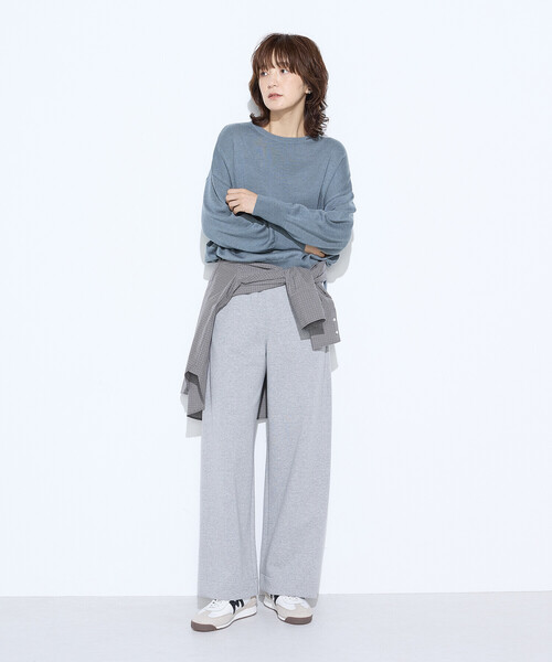 COMME CA Wardrobe（コムサワードローブ）の「裏双糸ラメ裏毛 パンツ（その他パンツ・レディース・チャコール/ライトグレー・FREE）」の6枚目の写真