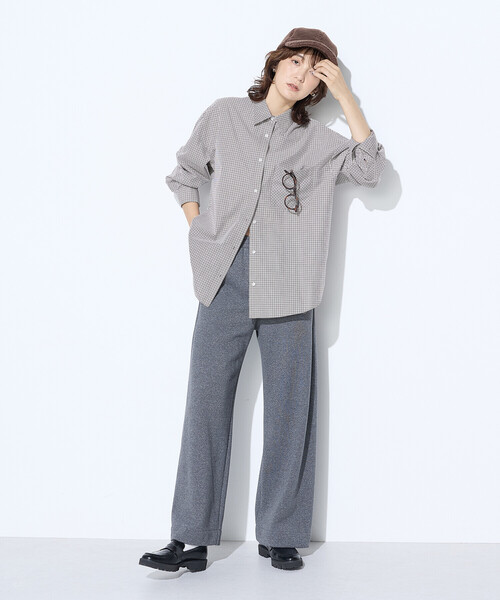 COMME CA Wardrobe（コムサワードローブ）の「裏双糸ラメ裏毛 パンツ（その他パンツ・レディース・チャコール/ライトグレー・FREE）」の7枚目の写真