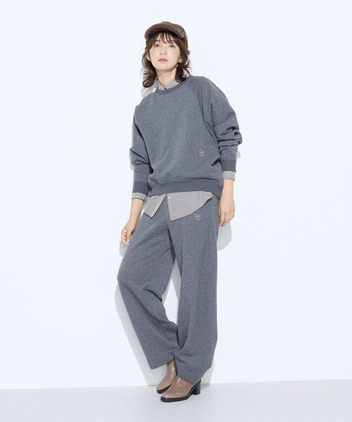 COMME CA Wardrobe（コムサワードローブ）の「裏双糸ラメ裏毛 パンツ（その他パンツ・レディース・チャコール/ライトグレー・FREE）」の8枚目の写真