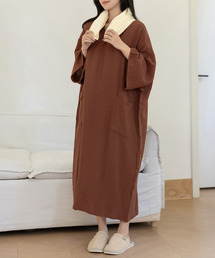 DAY CLOSET（デイ クローゼット）の「【10分丈タイプ】湯あがりにマスト。リラクシードロップショルダーコットンワンピース レディース（ガウン/バスローブ）」