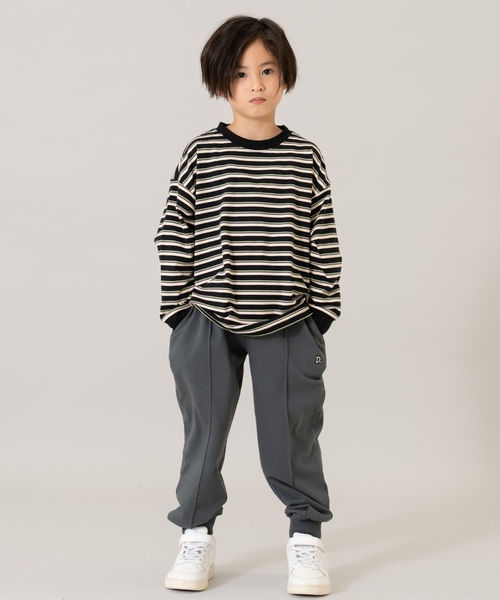 and D. petit main（アンドディープティマイン）の「【親子リンク】【綿100】【365D.】アソートボーダーワイドロンT（Tシャツ/カットソー・キッズ・グリーン/レッド/ブラック/ミント/ラベンダー/ホワイト/レモンイエロー/ライトブルー・90cm/120cm/110cm/140cm/100cm/130cm）」の20枚目の写真