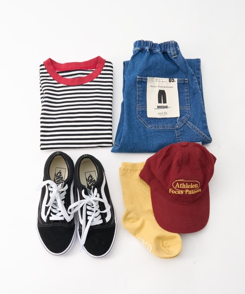 and D. petit main（アンドディープティマイン）の「【親子リンク】【綿100】【365D.】アソートボーダーワイドロンT（Tシャツ/カットソー・キッズ・グリーン/レッド/ブラック/ミント/ラベンダー/ホワイト/レモンイエロー/ライトブルー・90cm/120cm/110cm/140cm/100cm/130cm）」の22枚目の写真