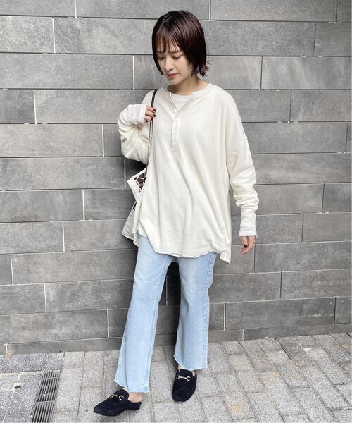 Spick & Span（スピックアンドスパン）の「Hanes / ヘインズ サーマルヘンリーネック（Tシャツ/カットソー・レディース・ホワイト/ネイビー・FREE）」の15枚目の写真