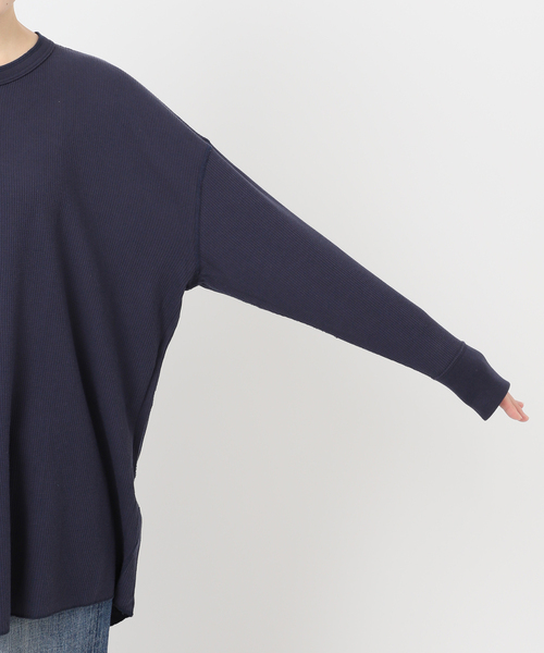 Spick & Span（スピックアンドスパン）の「Hanes / ヘインズ サーマルヘンリーネック（Tシャツ/カットソー・レディース・ホワイト/ネイビー・FREE）」の4枚目の写真