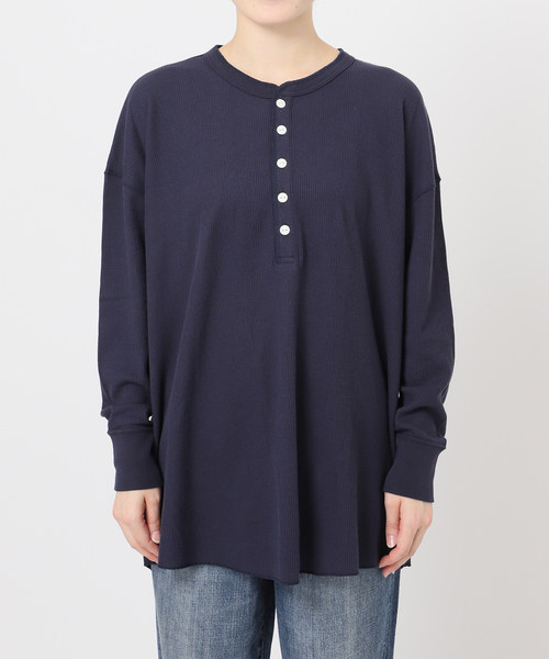 Spick & Span（スピックアンドスパン）の「Hanes / ヘインズ サーマルヘンリーネック（Tシャツ/カットソー・レディース・ホワイト/ネイビー・FREE）」の7枚目の写真