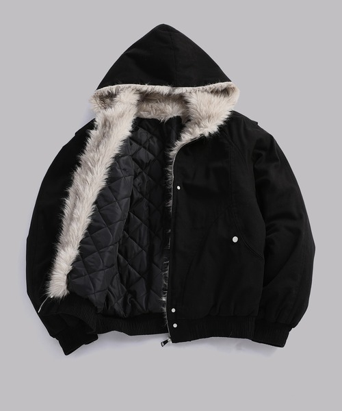 TOBEE（トゥビー）の「【Tobee】フードファージャケット/中綿ブルゾン（ブルゾン・メンズ・アイボリー/ブラック・LARGE/X-LARGE/MEDIUM）」の17枚目の写真