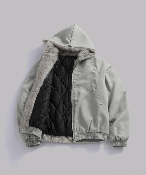TOBEE（トゥビー）の「【Tobee】フードファージャケット/中綿ブルゾン（ブルゾン・メンズ・アイボリー/ブラック・LARGE/X-LARGE/MEDIUM）」の21枚目の写真