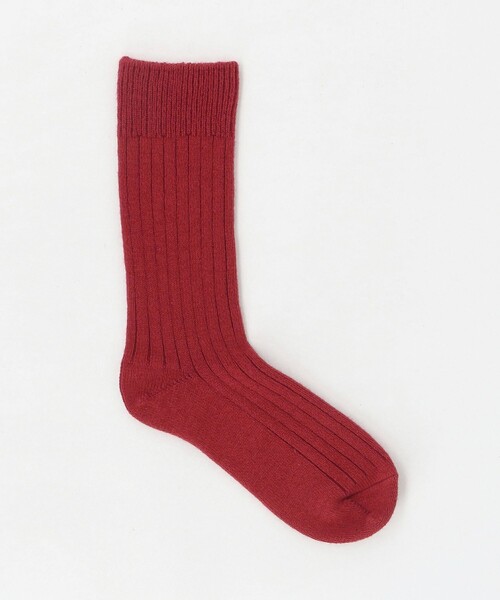 ROTOTO（ロトト）の「＜ROTOTO＞リブクルーソックス（ソックス/靴下・メンズ・ダークブラウン/ダークグリーン/レッド・M）」の3枚目の写真