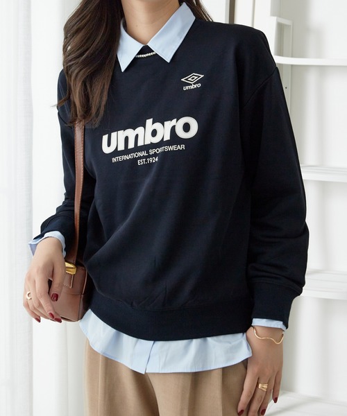 UMBRO(アンブロ)の「UMBRO・alotta別注/裏毛ゆるスウェット(スウェット・レディース・ネイビー/オートミール・M/L/LL/3L)」の4枚目の写真