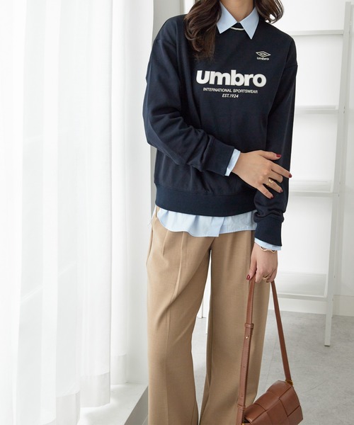 UMBRO(アンブロ)の「UMBRO・alotta別注/裏毛ゆるスウェット(スウェット・レディース・ネイビー/オートミール・M/L/LL/3L)」の8枚目の写真