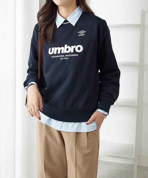 UMBRO(アンブロ)の「UMBRO・alotta別注/裏毛ゆるスウェット(スウェット・レディース・ネイビー/オートミール・M/L/LL/3L)」の9枚目の写真