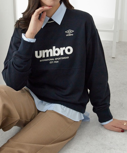 UMBRO(アンブロ)の「UMBRO・alotta別注/裏毛ゆるスウェット(スウェット・レディース・ネイビー/オートミール・M/L/LL/3L)」の5枚目の写真