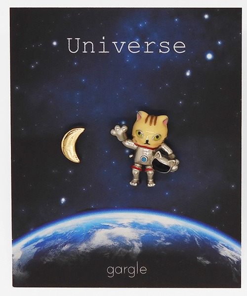 gargle(ガーグル)の「gargle ガーグル:宇宙シリーズ ニャンコ飛行士 猫 ネコ ピアス(ピアス(両耳用)・レディース・ブラウン/ブラック・FREE)」の9枚目の写真