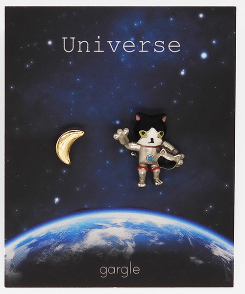 gargle(ガーグル)の「gargle ガーグル:宇宙シリーズ ニャンコ飛行士 猫 ネコ ピアス(ピアス(両耳用)・レディース・ブラウン/ブラック・FREE)」の7枚目の写真