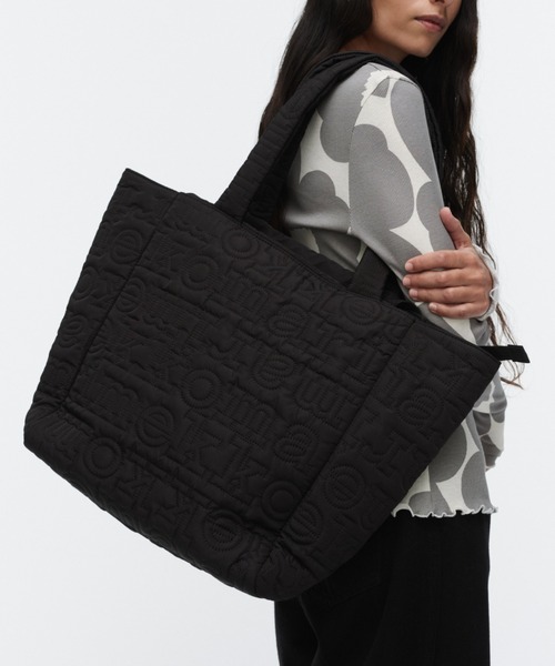 marimekko(マリメッコ)の「Logo /Joy tote bag M(トートバッグ・レディース・ブラック/グリーン・FREE)」の2枚目の写真