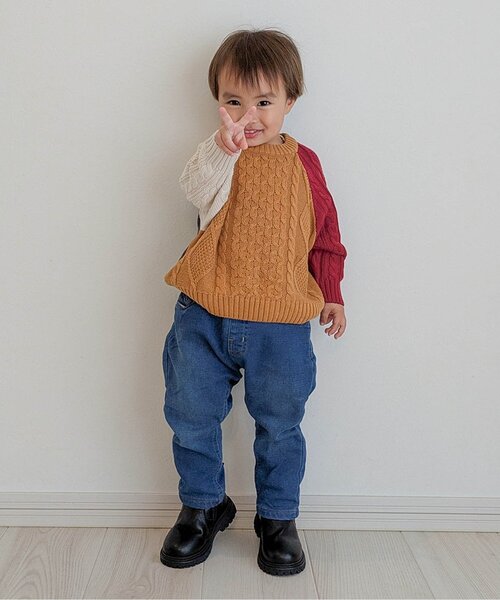 BREEZE(ブリーズ)の「【あったか】すぽ軽テーパードパンツ_ジュニア対応(その他パンツ・キッズ・イエロー/インディゴブルー/エメラルド/ワインレッド/その他10・110/140/130/160/150/120/100/90)」の6枚目の写真