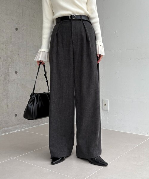 CAPRICIEUX LE'MAGE（カプリシューレマージュ）の「【低身長サイズあり】アシメベルトSETパンツ（その他パンツ・レディース・ブラウン/ベージュ/チャコールグレー・38/PS/36）」の8枚目の写真