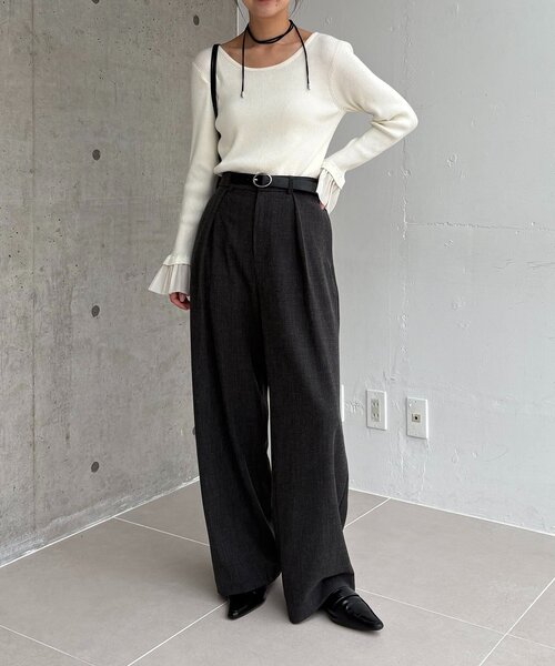 CAPRICIEUX LE'MAGE（カプリシューレマージュ）の「【低身長サイズあり】アシメベルトSETパンツ（その他パンツ・レディース・ブラウン/ベージュ/チャコールグレー・38/PS/36）」の10枚目の写真