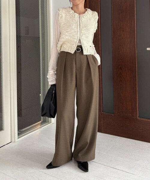 CAPRICIEUX LE'MAGE（カプリシューレマージュ）の「【低身長サイズあり】アシメベルトSETパンツ（その他パンツ・レディース・ブラウン/ベージュ/チャコールグレー・38/PS/36）」の17枚目の写真