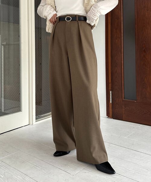 CAPRICIEUX LE'MAGE（カプリシューレマージュ）の「【低身長サイズあり】アシメベルトSETパンツ（その他パンツ・レディース・ブラウン/ベージュ/チャコールグレー・38/PS/36）」の18枚目の写真