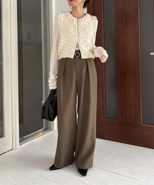 CAPRICIEUX LE'MAGE（カプリシューレマージュ）の「【低身長サイズあり】アシメベルトSETパンツ（その他パンツ・レディース・ブラウン/ベージュ/チャコールグレー・38/PS/36）」の21枚目の写真