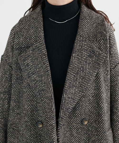 DISCOAT（ディスコート）の「【WEB限定】ヘリンボーンダブルテラージャケット（テーラードジャケット・レディース・ブラウン/ブラック・FREE）」の19枚目の写真