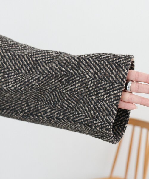 DISCOAT（ディスコート）の「【WEB限定】ヘリンボーンダブルテラージャケット（テーラードジャケット・レディース・ブラウン/ブラック・FREE）」の22枚目の写真