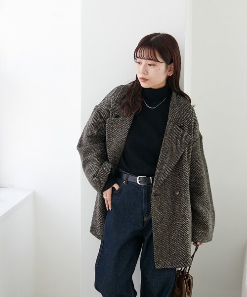 セール】【WEB限定】ヘリンボーンダブルテラージャケット（テーラード