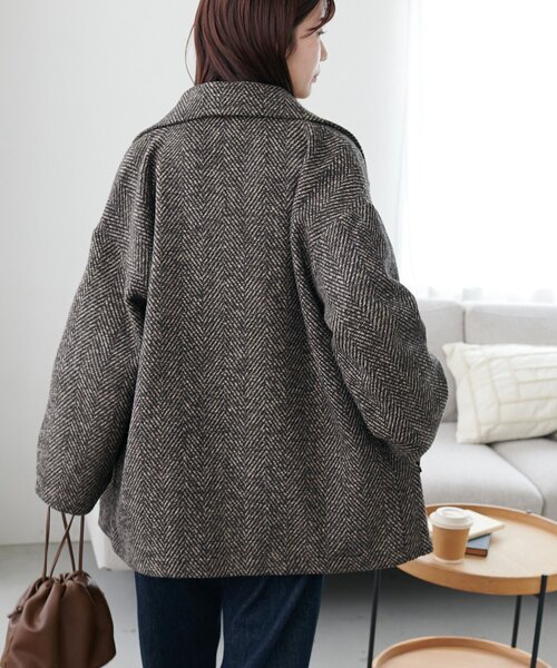 WEB限定】ヘリンボーンダブルテラージャケット（テーラードジャケット