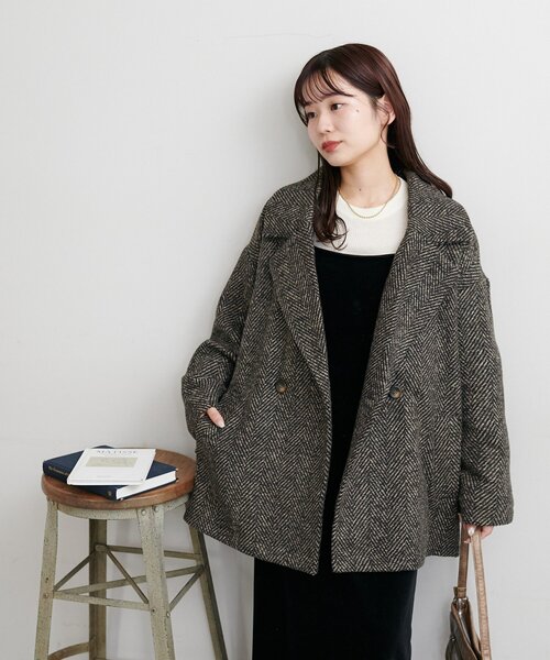 セール】【WEB限定】ヘリンボーンダブルテラージャケット（テーラード