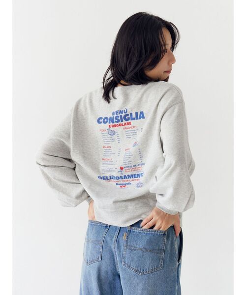 Ungrid（アングリッド）の「【WEB限定】バックロゴスウェット（スウェット・レディース・イエロー/ライトグレー/ピンク/チャコールグレー/ブルー・FREE）」の2枚目の写真