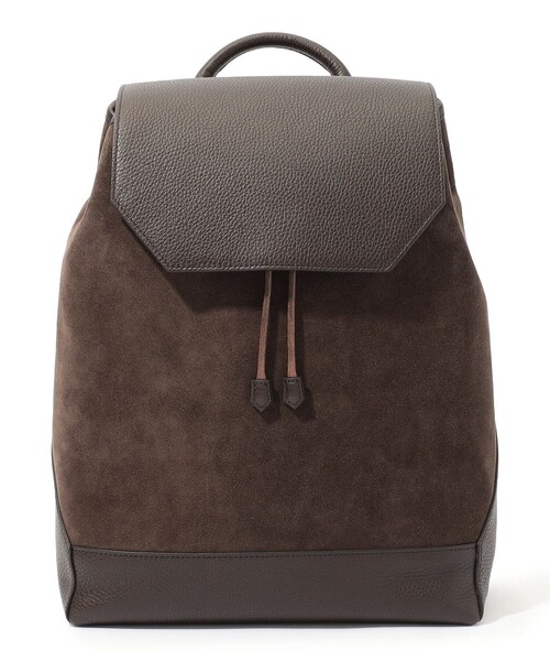 TOMORROWLAND （トゥモローランド）の「TOMORROWLAND シュリンクレザー×スウェードコンビ バックパック（バックパック/リュック・メンズ・ダークブラウン・FREE）」の3枚目の写真
