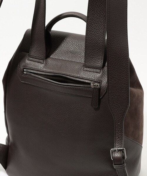 TOMORROWLAND （トゥモローランド）の「TOMORROWLAND シュリンクレザー×スウェードコンビ バックパック（バックパック/リュック・メンズ・ダークブラウン・FREE）」の11枚目の写真