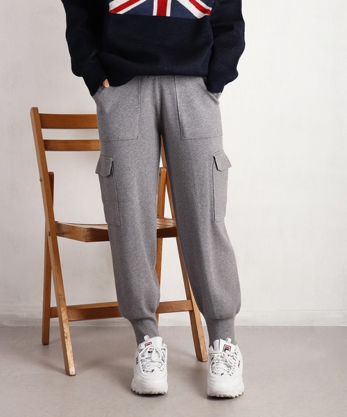WESTSEA（ウエストシー）の「サイドポケット 裾リブ ニットジョガーパンツ（その他パンツ・レディース・グレー/ブラック/ホワイト・FREE）」の3枚目の写真