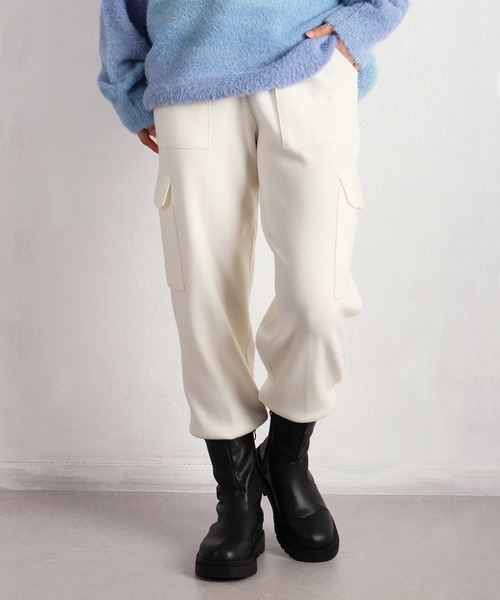 WESTSEA（ウエストシー）の「サイドポケット 裾リブ ニットジョガーパンツ（その他パンツ・レディース・グレー/ブラック/ホワイト・FREE）」の2枚目の写真
